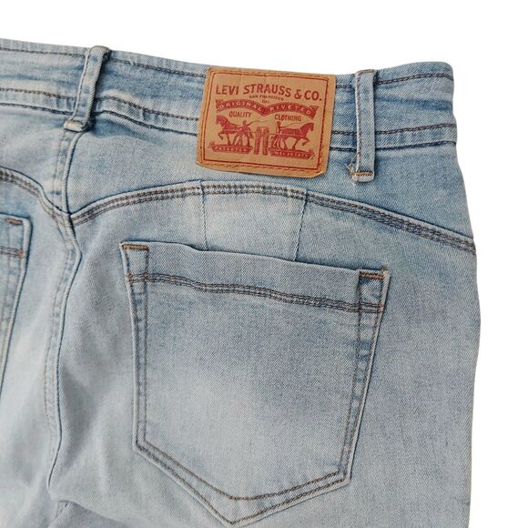 Levi's Jeans Womens 27 Blue Ribcage Boot Light Wash Stretch Ride Comfort Denim - Picture 9 of 11